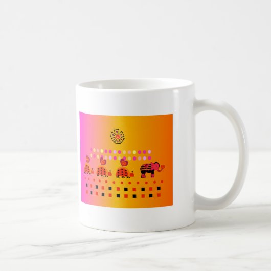 Mug Caravane de coeur avec l'arrière - plan (Droite)