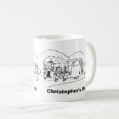 Mug Caravane et serre sertie par une voiture (Devant droit)