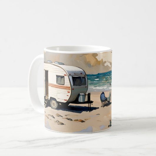 Mug Caravane sur la plage (Devant gauche)