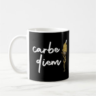 Mug Carbe Diem Carb Pun Pâte Noodles Citer mème
