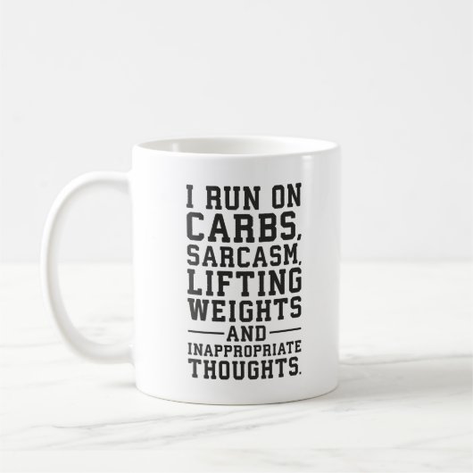 Mug Carbes, Sarcasme, Poids, Pensées inappropriées (Gauche)