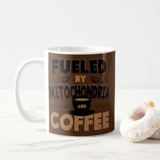 Mug Carburant Alimenté Par Mitochondria Et Café  (Avec donut)