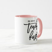 Mug Carburant Funny Teacher Personnalisé (Devant droit)