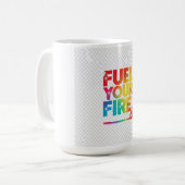Mug Carburez votre feu, conception de T-shirt (Devant gauche)