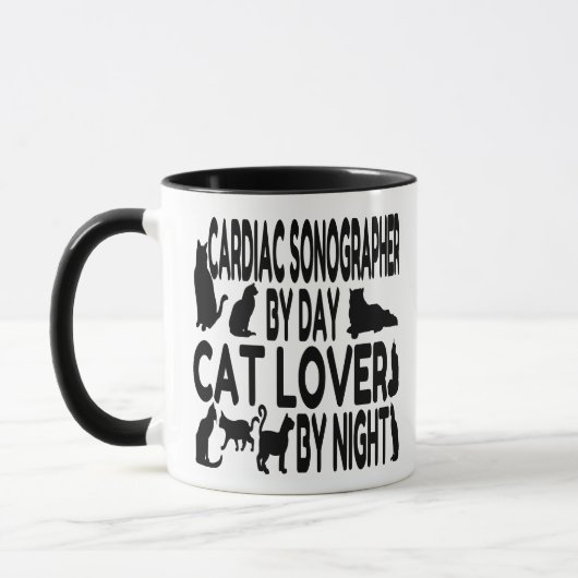 Mug Cardiac Sonographe Aime Les Chats (Gauche)
