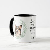 Mug Cardigan Welsh Corgi Monogramme Couronne d'Eucalyp (Devant gauche)