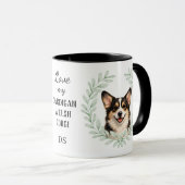 Mug Cardigan Welsh Corgi Monogramme Couronne d'Eucalyp (Devant droit)