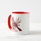 Mug Cardinal aquarelle personnalisé (Devant gauche)