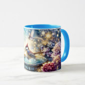 Mug Cardinal au bain d'oiseaux Jardin de rêve (Devant droit)