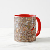 Mug Cardinal Bird Couples Automne Saison Quatre Oiseau (Devant droit)