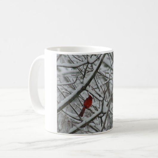 Mug Cardinal dans la neige (Devant gauche)