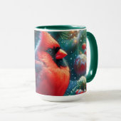 Mug Cardinal de Noël/hiver (Devant droit)