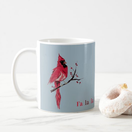 Mug Cardinal de Noël minimaliste moderne (Avec donut)