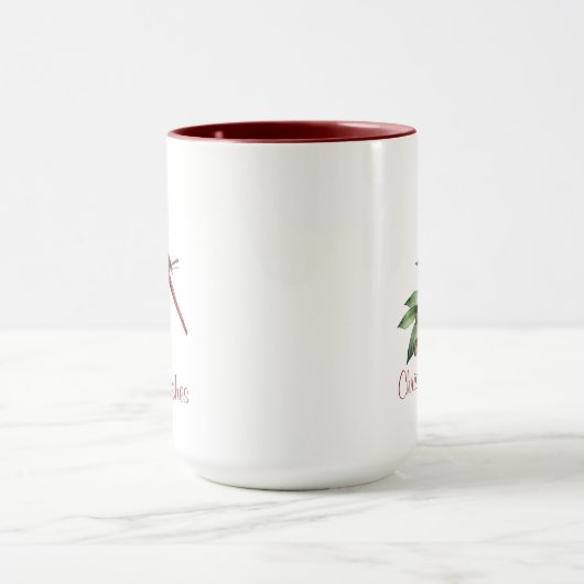 Mug Cardinal de Noël rouge vert (Centre)
