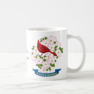 Mug Cardinal d'État de Caroline du Nord Oiseau Dogwood