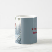 Mug Cardinal d'hiver sur une maison d'oiseaux festive (Centre)