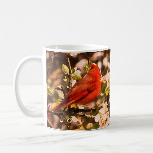 Mug Cardinal en fleurs d'Apple (Gauche)
