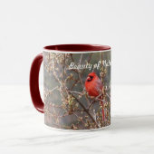 Mug cardinal mâle rouge (Devant gauche)