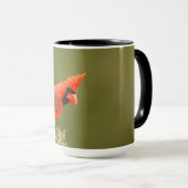 Mug Cardinal mâle sur une branche (Devant droit)