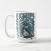 Mug Cardinal moderne paysage d'hiver Nom de Noël (Gauche)