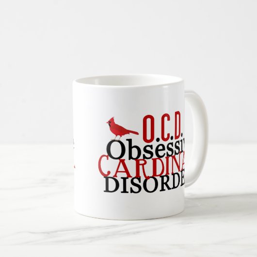 Mug Cardinal Obsédé drôle (Devant droit)