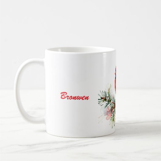 Mug Cardinal on a Fir Branch (Gauche)