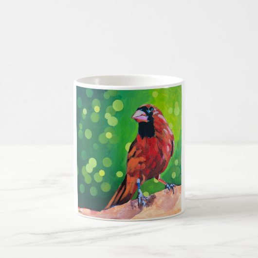 Mug Cardinal Painting - Gift for Bird Lovers (Centre)