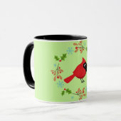 Mug Cardinal Rouge Cardinal Cardinal aux Fleurs (Devant gauche)
