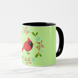 Mug Cardinal Rouge Cardinal Cardinal aux Fleurs