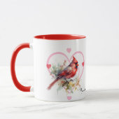 Mug Cardinal rouge cœur (Gauche)