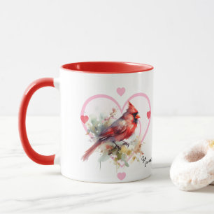 Mug Cardinal rouge cœur