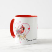 Mug Cardinal rouge cœur (Devant gauche)