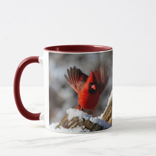 Mug Cardinal rouge dans la neige (Gauche)