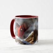 Mug Cardinal rouge dans la neige (Devant gauche)