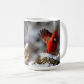 Mug Cardinal rouge dans la neige (Devant droit)