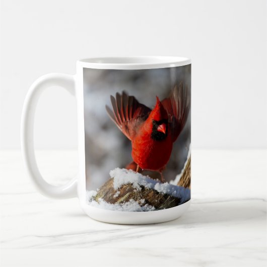Mug Cardinal rouge dans la neige (Gauche)