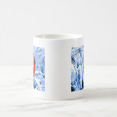 Mug Cardinal rouge dans la neige d'hiver (Centre)