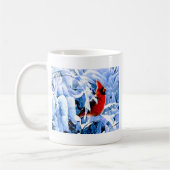 Mug Cardinal rouge dans la neige d'hiver (Gauche)