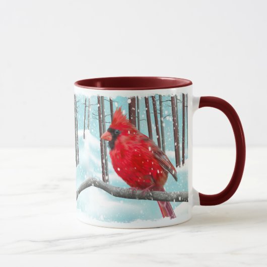 Mug cardinal rouge de 11 oz (Droite)