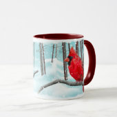 Mug cardinal rouge de 11 oz (Devant droit)