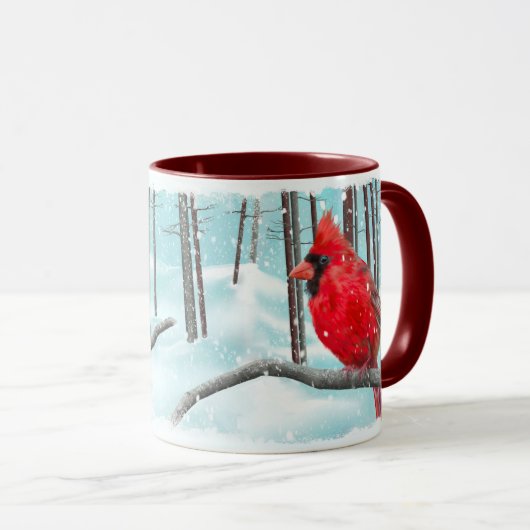 Mug cardinal rouge de 11 oz (Devant droit)