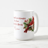 Mug Cardinal rouge de Noël de la meilleure Nana du mon (Devant droit)