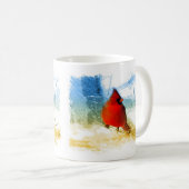 Mug Cardinal rouge de Noël primitif de pays occidental (Devant droit)