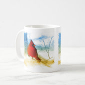 Mug Cardinal rouge de Noël primitif de pays occidental (Devant gauche)