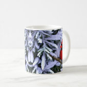 Mug Cardinal rouge d'hiver (Devant droit)