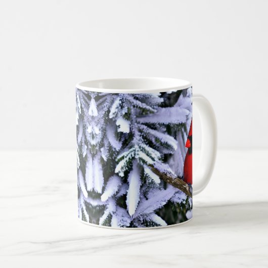 Mug Cardinal rouge d'hiver (Devant droit)