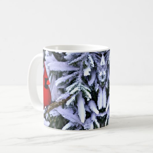 Mug Cardinal rouge d'hiver (Devant gauche)