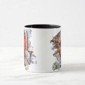 Mug Cardinal Rouge Hiver Art – Scène Paisible enneigée (Centre)