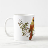 Mug Cardinal Rouge Lovebirds Boug de café blanc (Gauche)