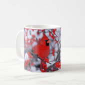 Mug Cardinal rouge mâle, Hiver, IL (Devant gauche)